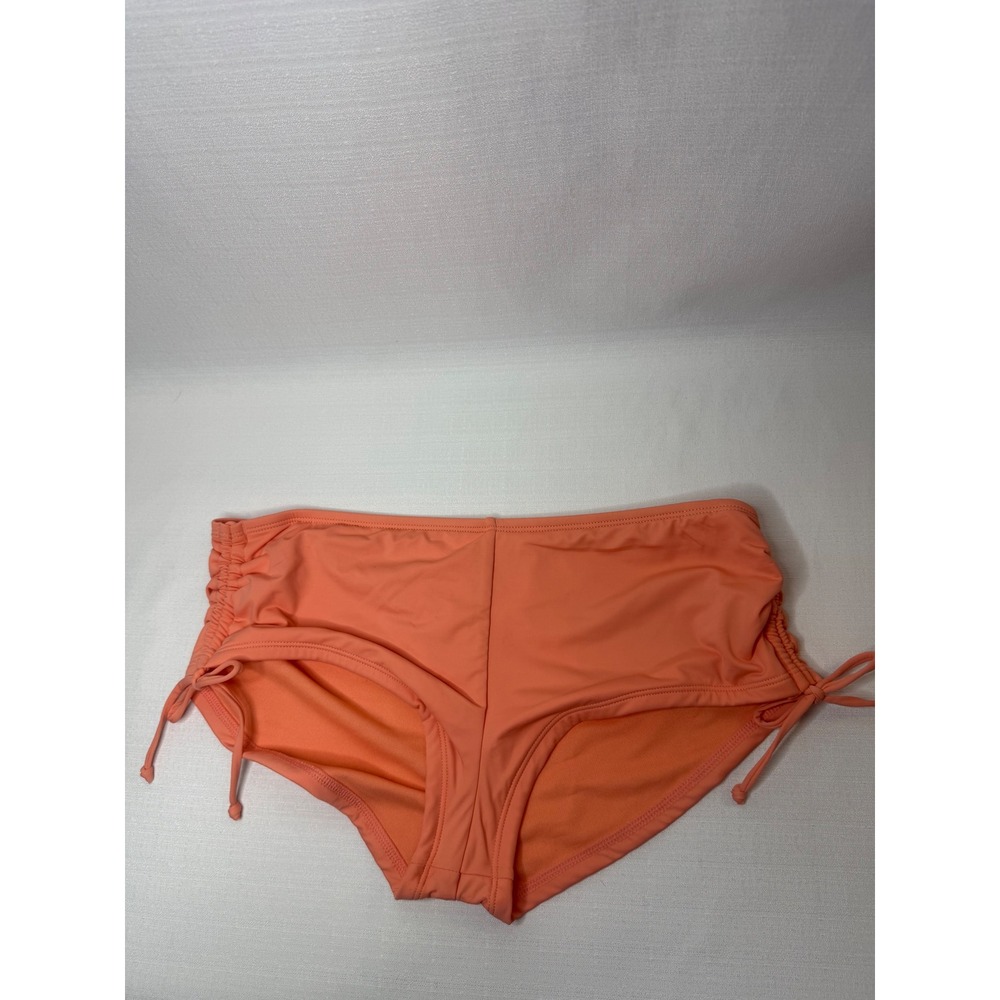 Hobie Papaya Orange Cinched Side‎ Tie Bikini Swim Bottoms HS8Q090 Womens Large